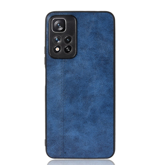 For Xiaomi Redmi Note 11 Pro Sewing Cow Pattern Skin Phone Case(Blue) - Xiaomi Cases by buy2fix | Online Shopping UK | buy2fix