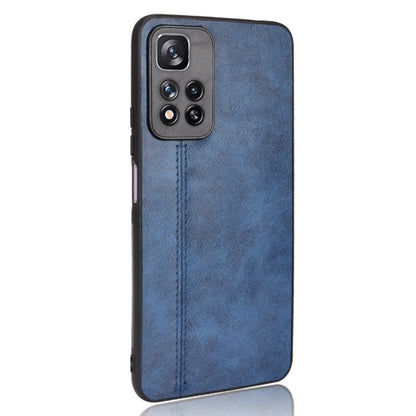 For Xiaomi Redmi Note 11 Pro Sewing Cow Pattern Skin Phone Case(Blue) - Xiaomi Cases by buy2fix | Online Shopping UK | buy2fix