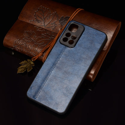 For Xiaomi Redmi Note 11 Pro Sewing Cow Pattern Skin Phone Case(Blue) - Xiaomi Cases by buy2fix | Online Shopping UK | buy2fix