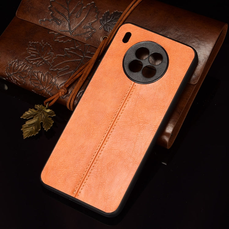 For Huawei nova 8i / Honor 50 Lite Sewing Cow Pattern Skin Phone Case(Orange) - Honor Cases by buy2fix | Online Shopping UK | buy2fix