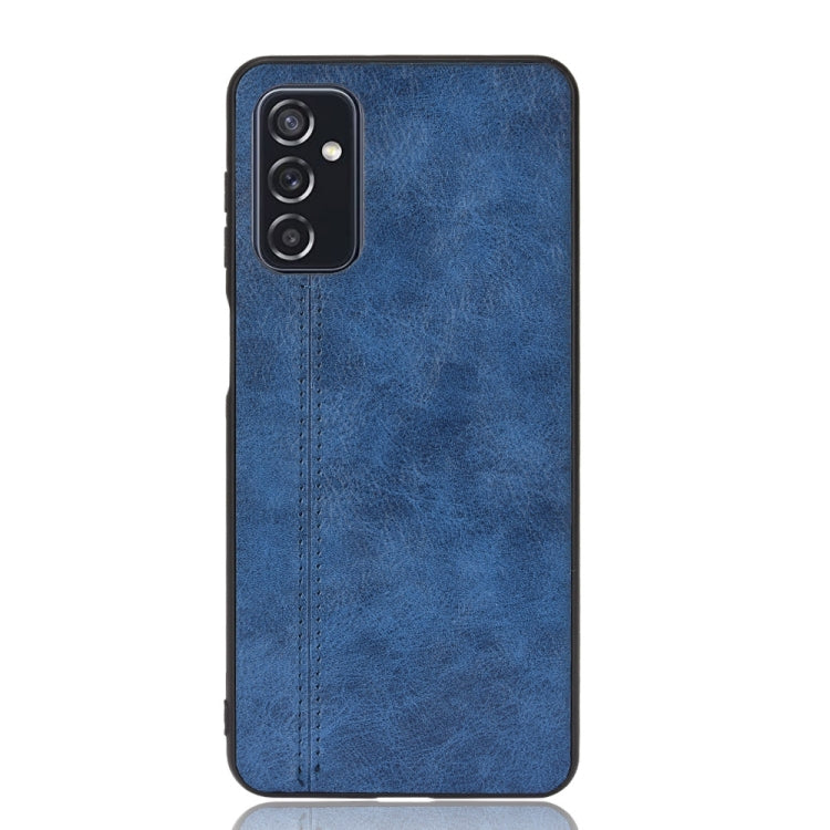 For Samsung Galaxy M52 5G Sewing Cow Pattern Skin Phone Case(Blue) by buy2fix