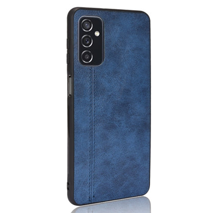 For Samsung Galaxy M52 5G Sewing Cow Pattern Skin Phone Case(Blue) by buy2fix