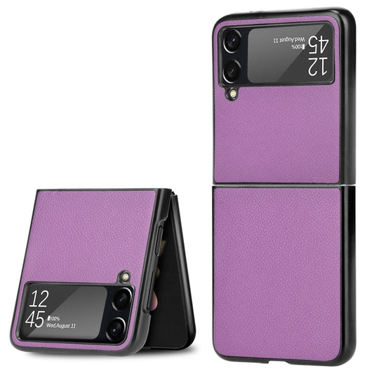 For Samsung Galaxy Z Flip3 5G Litchi Texture Phone Case(Purple) by buy2fix