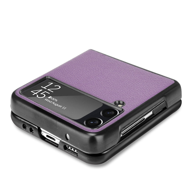 For Samsung Galaxy Z Flip3 5G Litchi Texture Phone Case(Purple) by buy2fix
