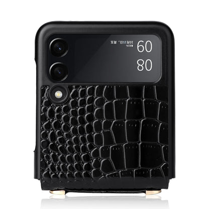 For Samsung Galaxy Z Flip3 5G Siamese Pearl Texture Phone Case with Lanyard(Black) by buy2fix