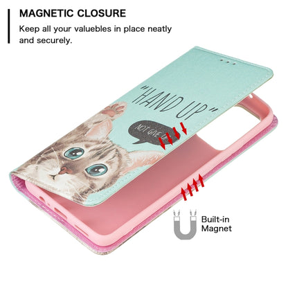 For Xiaomi Redmi Note 11 5G Colored Drawing Invisible Magnetic PU Leather Phone Case(Cat) - Xiaomi Cases by buy2fix | Online Shopping UK | buy2fix