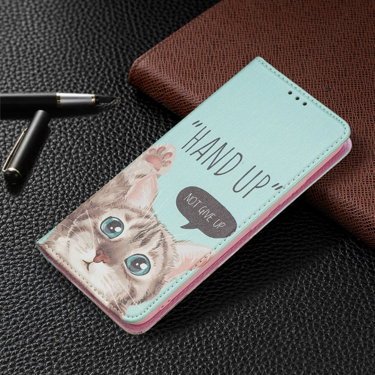 For Xiaomi Redmi Note 11 5G Colored Drawing Invisible Magnetic PU Leather Phone Case(Cat) - Xiaomi Cases by buy2fix | Online Shopping UK | buy2fix