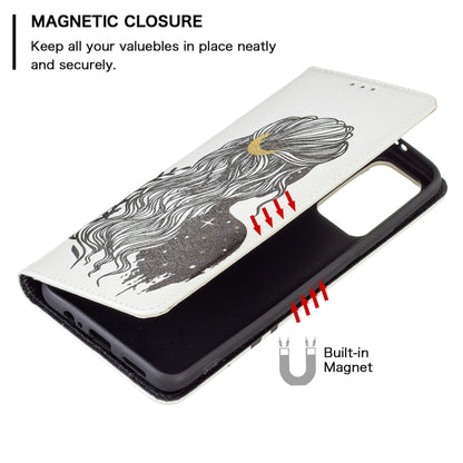 For Xiaomi Redmi Note 11 5G Colored Drawing Invisible Magnetic PU Leather Phone Case(Girl) - Xiaomi Cases by buy2fix | Online Shopping UK | buy2fix