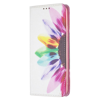 For Xiaomi Redmi Note 11 5G Colored Drawing Invisible Magnetic PU Leather Phone Case(Sun Flower) - Xiaomi Cases by buy2fix | Online Shopping UK | buy2fix