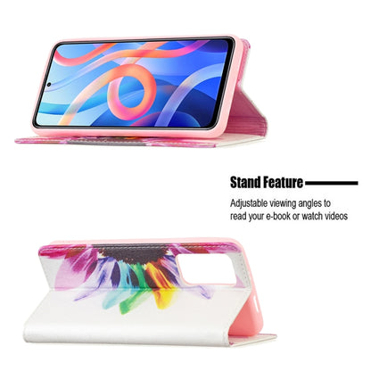 For Xiaomi Redmi Note 11 5G Colored Drawing Invisible Magnetic PU Leather Phone Case(Sun Flower) - Xiaomi Cases by buy2fix | Online Shopping UK | buy2fix
