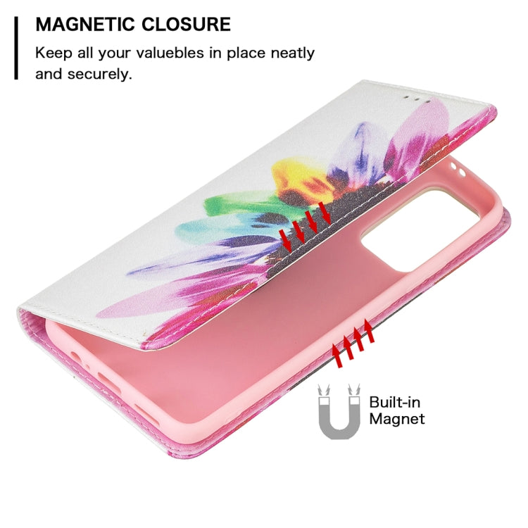 For Xiaomi Redmi Note 11 5G Colored Drawing Invisible Magnetic PU Leather Phone Case(Sun Flower) - Xiaomi Cases by buy2fix | Online Shopping UK | buy2fix