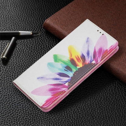 For Xiaomi Redmi Note 11 5G Colored Drawing Invisible Magnetic PU Leather Phone Case(Sun Flower) - Xiaomi Cases by buy2fix | Online Shopping UK | buy2fix