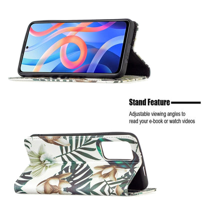 For Xiaomi Redmi Note 11 5G Colored Drawing Invisible Magnetic PU Leather Phone Case(Red Leaves) - Xiaomi Cases by buy2fix | Online Shopping UK | buy2fix