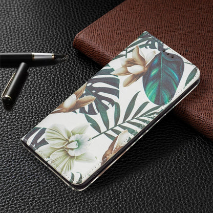 For Xiaomi Redmi Note 11 5G Colored Drawing Invisible Magnetic PU Leather Phone Case(Red Leaves) - Xiaomi Cases by buy2fix | Online Shopping UK | buy2fix