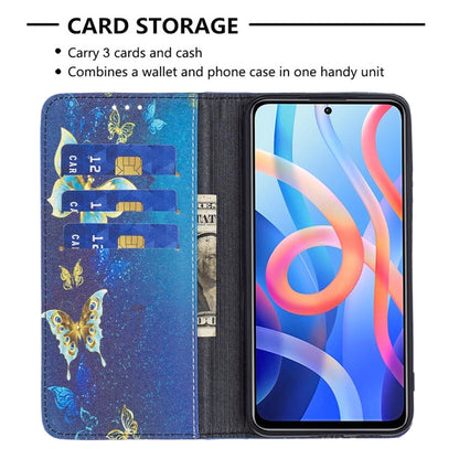 For Xiaomi Redmi Note 11 5G Colored Drawing Invisible Magnetic PU Leather Phone Case(Kingdee) - Xiaomi Cases by buy2fix | Online Shopping UK | buy2fix