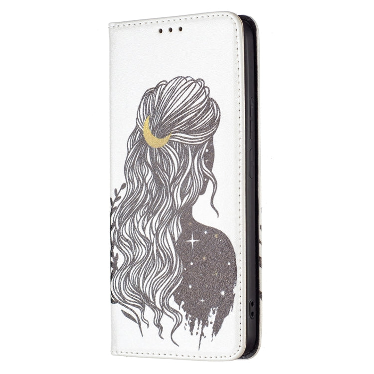 For Xiaomi Redmi Note 11 Pro 5G / 11 Pro+ 5G Colored Drawing Pattern Invisible Magnetic Leather Phone Case(Girl) - Xiaomi Cases by buy2fix | Online Shopping UK | buy2fix