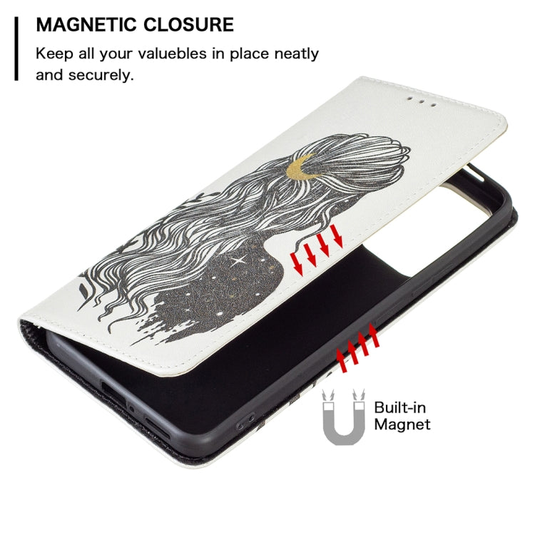 For Xiaomi Redmi Note 11 Pro 5G / 11 Pro+ 5G Colored Drawing Pattern Invisible Magnetic Leather Phone Case(Girl) - Xiaomi Cases by buy2fix | Online Shopping UK | buy2fix