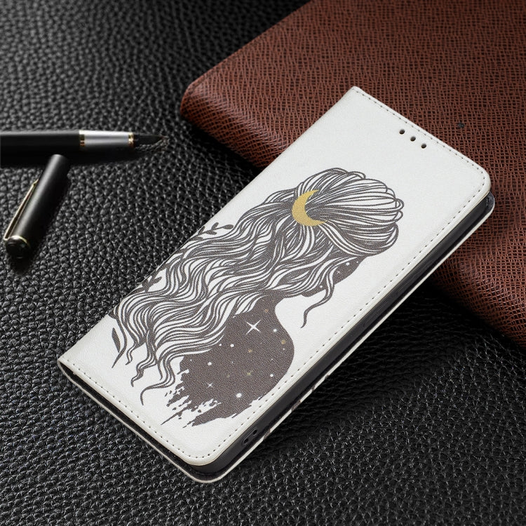 For Xiaomi Redmi Note 11 Pro 5G / 11 Pro+ 5G Colored Drawing Pattern Invisible Magnetic Leather Phone Case(Girl) - Xiaomi Cases by buy2fix | Online Shopping UK | buy2fix