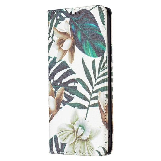 For Xiaomi Redmi Note 11 Pro 5G / 11 Pro+ 5G Colored Drawing Pattern Invisible Magnetic Leather Phone Case(Red Leaves) - Xiaomi Cases by buy2fix | Online Shopping UK | buy2fix
