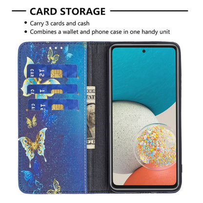 For Samsung Galaxy A53 5G Colored Drawing Pattern Invisible Magnetic PU Leather Phone Case(Kingdee) by buy2fix