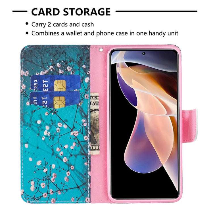 For Xiaomi Redmi Note 11 Pro / 11 Pro+ Colored Drawing Pattern Leather Phone Case(Plum Blossom) - Xiaomi Cases by buy2fix | Online Shopping UK | buy2fix