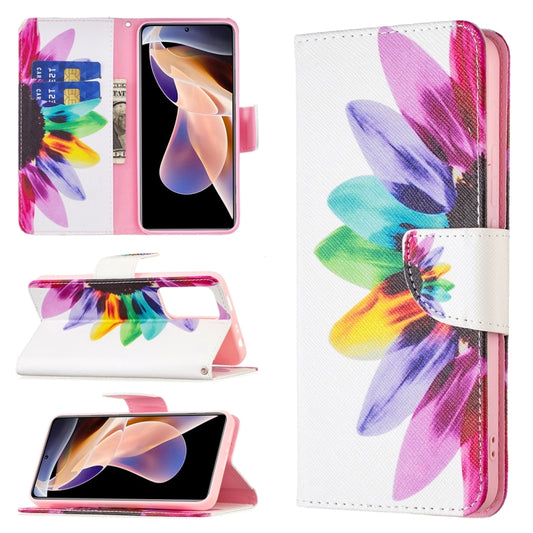 For Xiaomi Redmi Note 11 Pro / 11 Pro+ Colored Drawing Pattern Leather Phone Case(Sun Flower) - Xiaomi Cases by buy2fix | Online Shopping UK | buy2fix