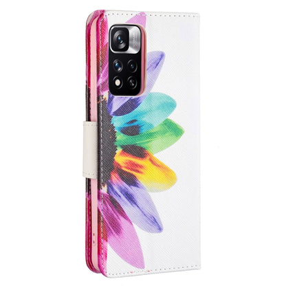 For Xiaomi Redmi Note 11 Pro / 11 Pro+ Colored Drawing Pattern Leather Phone Case(Sun Flower) - Xiaomi Cases by buy2fix | Online Shopping UK | buy2fix