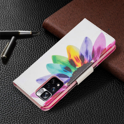 For Xiaomi Redmi Note 11 Pro / 11 Pro+ Colored Drawing Pattern Leather Phone Case(Sun Flower) - Xiaomi Cases by buy2fix | Online Shopping UK | buy2fix