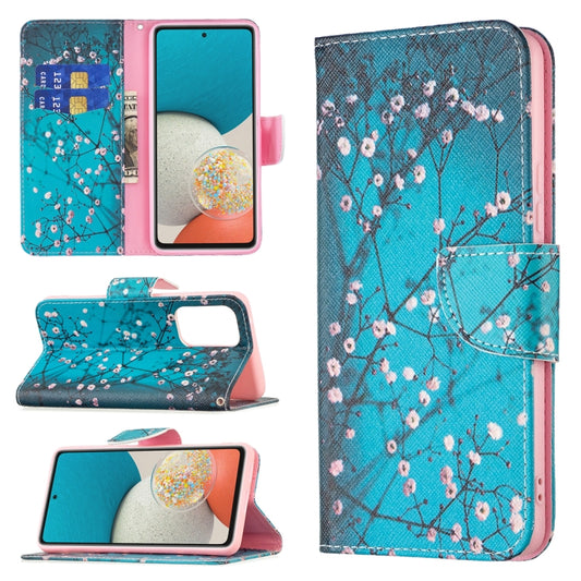 For Samsung Galaxy A53 5G Colored Drawing Pattern Leather Phone Case(Plum Blossom) by buy2fix