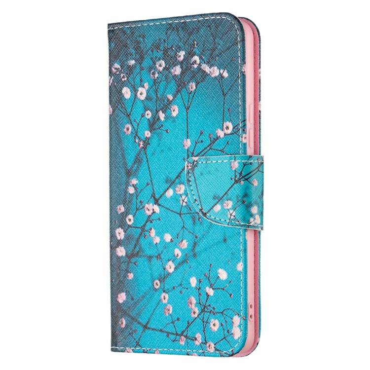 For Samsung Galaxy A53 5G Colored Drawing Pattern Leather Phone Case(Plum Blossom) by buy2fix
