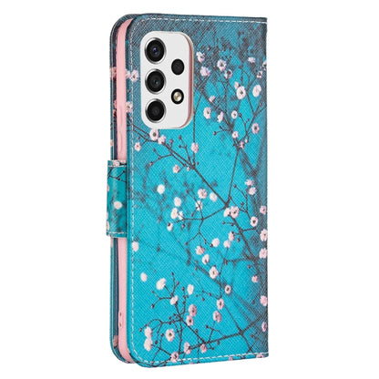 For Samsung Galaxy A53 5G Colored Drawing Pattern Leather Phone Case(Plum Blossom) by buy2fix