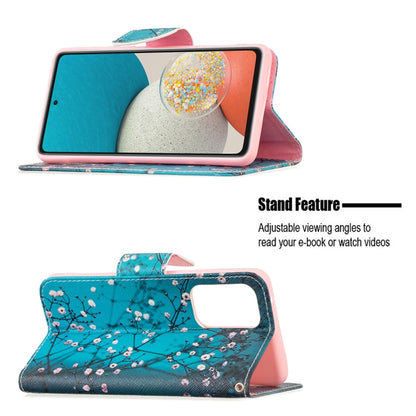For Samsung Galaxy A53 5G Colored Drawing Pattern Leather Phone Case(Plum Blossom) by buy2fix