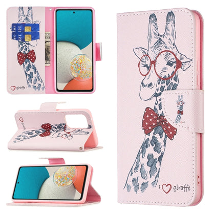 For Samsung Galaxy A53 5G Colored Drawing Pattern Leather Phone Case(Deer) by buy2fix