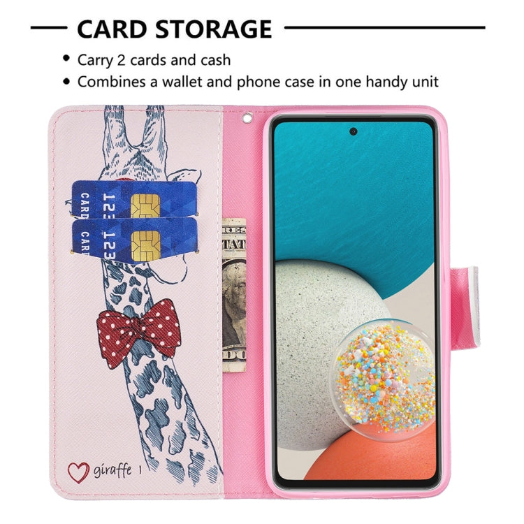 For Samsung Galaxy A53 5G Colored Drawing Pattern Leather Phone Case(Deer) by buy2fix