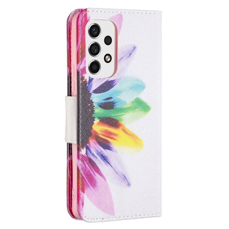 For Samsung Galaxy A53 5G Colored Drawing Pattern Leather Phone Case(Sun Flower) by buy2fix