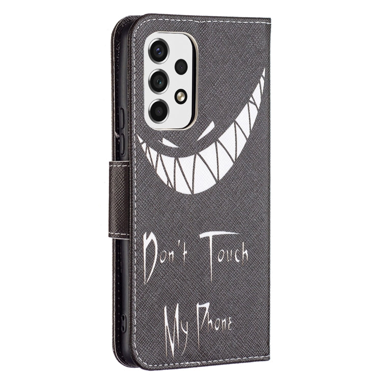 For Samsung Galaxy A53 5G Colored Drawing Pattern Leather Phone Case(Smirk) by buy2fix