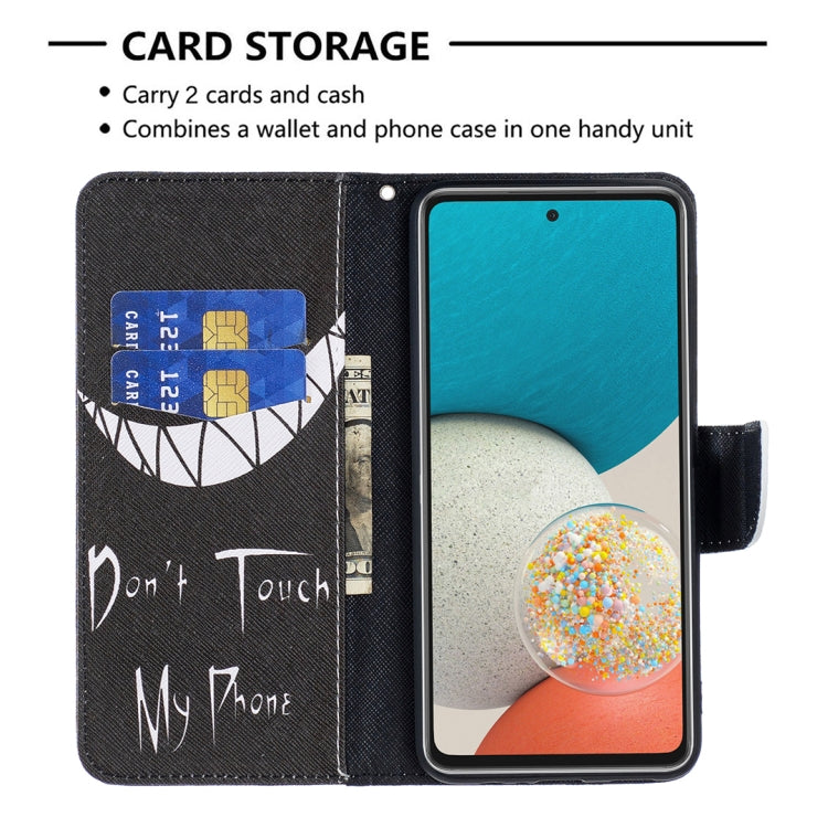 For Samsung Galaxy A53 5G Colored Drawing Pattern Leather Phone Case(Smirk) by buy2fix