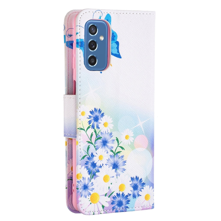 For Samsung Galaxy M52 5G Colored Drawing Pattern Leather Phone Case(Butterfly Love) by buy2fix