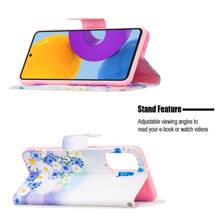 For Samsung Galaxy M52 5G Colored Drawing Pattern Leather Phone Case(Butterfly Love) by buy2fix
