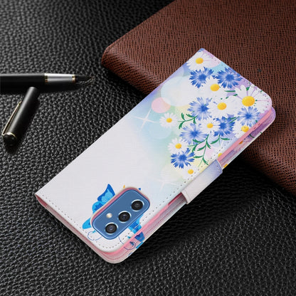 For Samsung Galaxy M52 5G Colored Drawing Pattern Leather Phone Case(Butterfly Love) by buy2fix