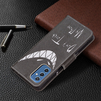 For Samsung Galaxy M52 5G Colored Drawing Pattern Leather Phone Case(Smirk) by buy2fix