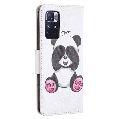 For Xiaomi Redmi Note 11 Colored Drawing Leather Phone Case(Panda) - Xiaomi Cases by buy2fix | Online Shopping UK | buy2fix