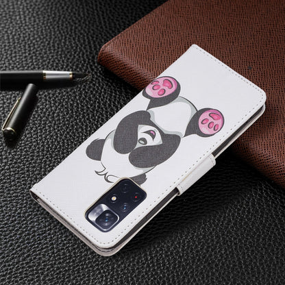 For Xiaomi Redmi Note 11 Colored Drawing Leather Phone Case(Panda) - Xiaomi Cases by buy2fix | Online Shopping UK | buy2fix