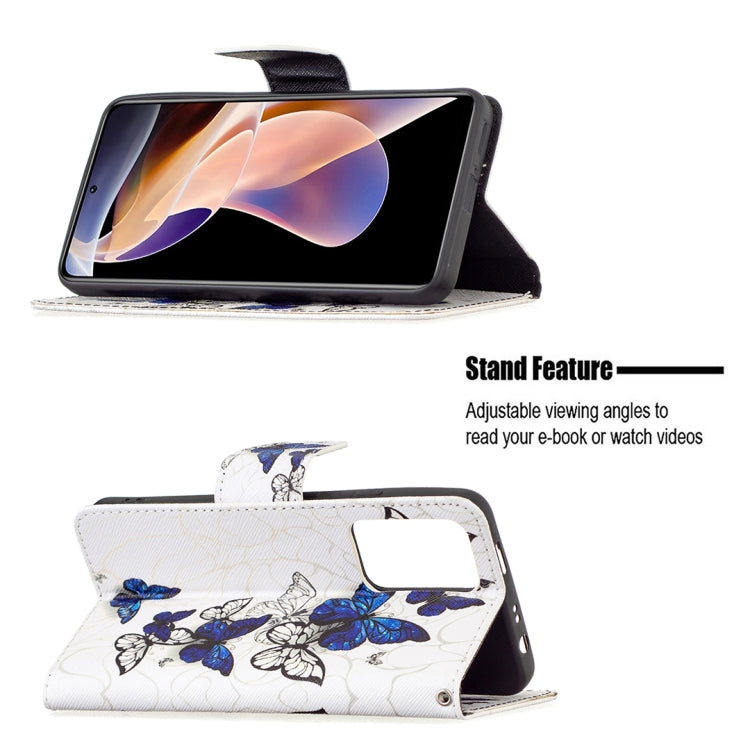 For Xiaomi Redmi Note 11 Pro / 11 Pro+ Colored Drawing Leather Phone Case(Blue Butterflies) - Xiaomi Cases by buy2fix | Online Shopping UK | buy2fix