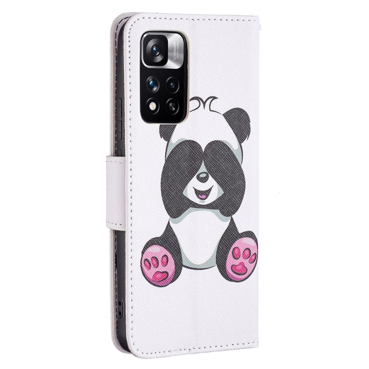 For Xiaomi Redmi Note 11 Pro / 11 Pro+ Colored Drawing Leather Phone Case(Panda) - Xiaomi Cases by buy2fix | Online Shopping UK | buy2fix