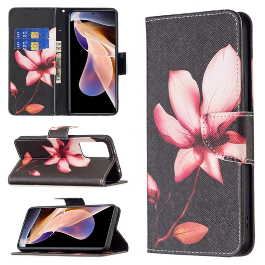 For Xiaomi Redmi Note 11 Pro / 11 Pro+ Colored Drawing Leather Phone Case(Lotus) - Xiaomi Cases by buy2fix | Online Shopping UK | buy2fix