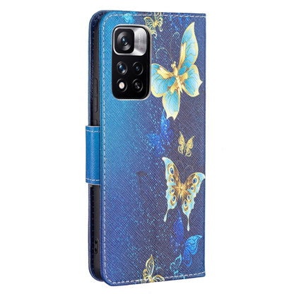 For Xiaomi Redmi Note 11 Pro / 11 Pro+ Colored Drawing Leather Phone Case(Gold Butterfly) - Xiaomi Cases by buy2fix | Online Shopping UK | buy2fix
