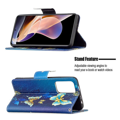 For Xiaomi Redmi Note 11 Pro / 11 Pro+ Colored Drawing Leather Phone Case(Gold Butterfly) - Xiaomi Cases by buy2fix | Online Shopping UK | buy2fix