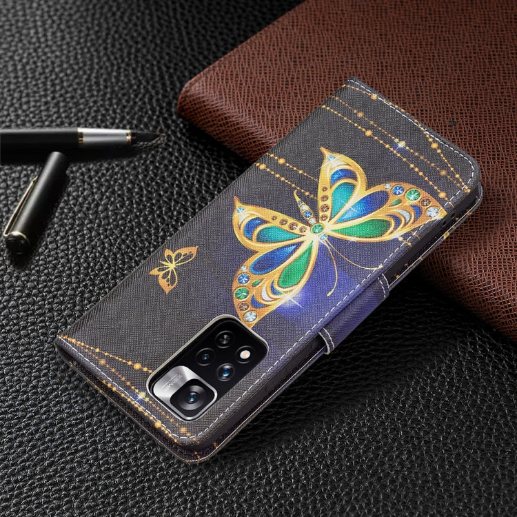 For Xiaomi Redmi Note 11 Pro / 11 Pro+ Colored Drawing Leather Phone Case(Big Butterfly) - Xiaomi Cases by buy2fix | Online Shopping UK | buy2fix