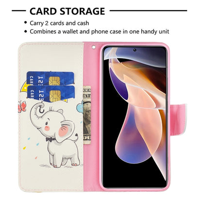 For Xiaomi Redmi Note 11 Pro / 11 Pro+ Colored Drawing Leather Phone Case(Umbrella Elephant) - Xiaomi Cases by buy2fix | Online Shopping UK | buy2fix